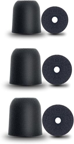 Klowcok Memory Foam Replacement Ear Tips for Walker's Rope Hearing Enhancer, Razor X/XV3.0 Hearing Protection Earbuds, Noise Isolation (3 Pairs, Assorted -S/M/L, Black) in Saudi Arabia
