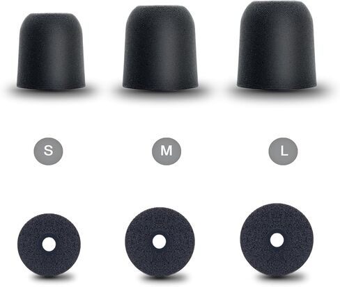 Klowcok Memory Foam Replacement Ear Tips for Walker's Rope Hearing Enhancer, Razor X/XV3.0 Hearing Protection Earbuds, Noise Isolation (3 Pairs, Assorted -S/M/L, Black) in Saudi Arabia