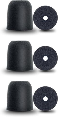 Klowcok Memory Foam Replacement Ear Tips for Walker's Rope Hearing Enhancer, Razor X/XV3.0 Hearing Protection Earbuds, Noise Isolation (3 Pairs, Assorted -S/M/L, Black) in Saudi Arabia