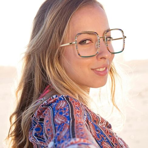 نظارات فوغلام كبيرة الحجم لحجب الضوء الأزرق المربع للنساء مضادة لإجهاد العين بالأشعة فوق البنفسجية، نظارات الكمبيوتر Jace in Kuwait