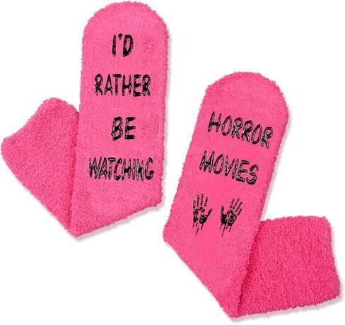 HAPPYPOP Funny Women Horror Movie Socks Women Halloween Socks, Novelty Horror Movie Gifts Scary Movie gifts Movie Lover Dark Pink in Saudi Arabia