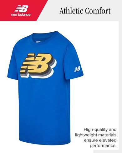 New Balance Boys' Active Shorts Set - 2 Piece Performance T-Shirt and Gym Shorts (4-12), Size 8, Royal in Saudi Arabia