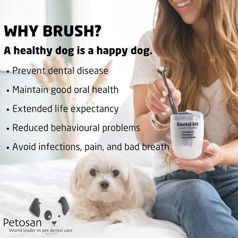 Petosan Double-Headed Toothbrush, Dental Cleaning Accessory for Small Dogs in Saudi Arabia
