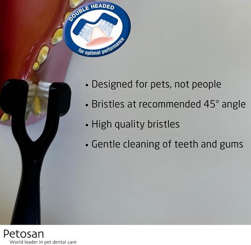 Petosan Double-Headed Toothbrush, Dental Cleaning Accessory for Small Dogs in Saudi Arabia