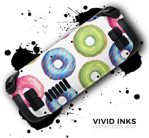 Compatible with Steam Deck - Skin Decal Protective Scratch-Resistant Removable Vinyl Wrap Cover - Yummy Colored Donut Galore in Kuwait