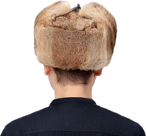 قبعة Valpeak الرجالية من فرو الثعلب وفرو Ushanka الروسي وقبعات Earflap Trapper للشتاء in Kuwait