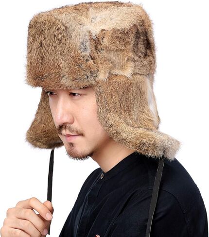 قبعة Valpeak الرجالية من فرو الثعلب وفرو Ushanka الروسي وقبعات Earflap Trapper للشتاء in Kuwait