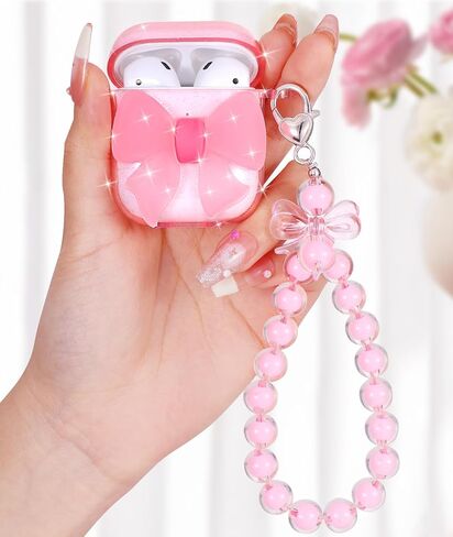 BOARETIU for AirPods 2/1 CASE for Women Girls Cute Kawaii - Girlish Shell Shell Big Design Cover with Carabiner and Air Pods 2nd/1st in Saudi Arabia