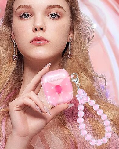 BOARETIU for AirPods 2/1 CASE for Women Girls Cute Kawaii - Girlish Shell Shell Big Design Cover with Carabiner and Air Pods 2nd/1st in Saudi Arabia