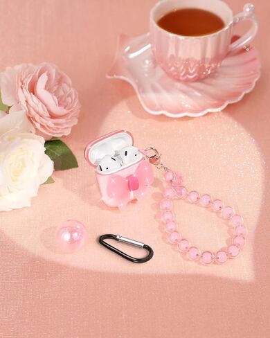 BOARETIU for AirPods 2/1 CASE for Women Girls Cute Kawaii - Girlish Shell Shell Big Design Cover with Carabiner and Air Pods 2nd/1st in Saudi Arabia