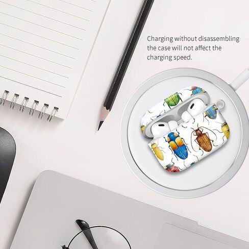 متوافق مع Airpod Pro 2nd/1st Generation Cover مع سلسلة مفاتيح ، علبة سماعة رأس لاسلكية مقاومة للصدمات بالكامل لـ AirPod Pro 2023/2022/2019 (الطيور الملونة) in Kuwait
