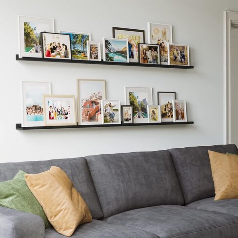 Wallniture Denver White Picture Ledge 72" Floating Shelves for Wall, Bookshelf for Living Room, Bedroom and Nursery Decor, Set of 2 in Saudi Arabia
