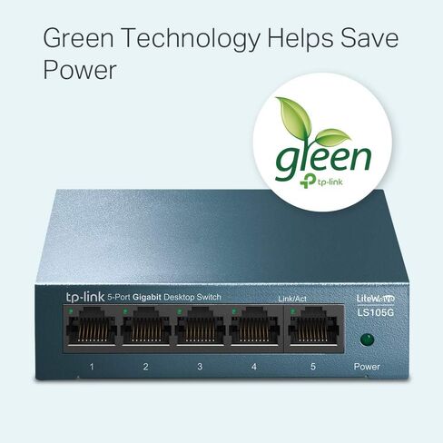 TP-Link Gigabit Ethernet Switch (LS105G) 5 Port RJ45 Metal 10/100/1000Mbps مثالية لتوسيع الشبكة السلكية للمكاتب SMB والمنزل in Kuwait
