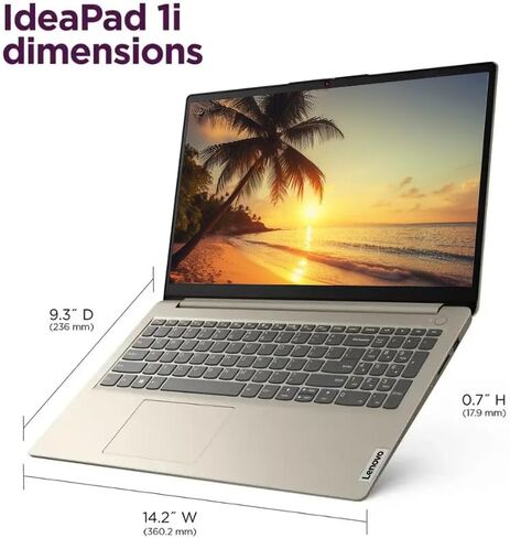 Lenovo Ideapad 15.6" LED Backlit Business and Student Laptop, AI Copilot, 20GB RAM 1TB SSD, Windows 11 Pro with 1 Year Microsoft 365, Intel Dual Core Processor, NLY Earphones, Sand in Saudi Arabia