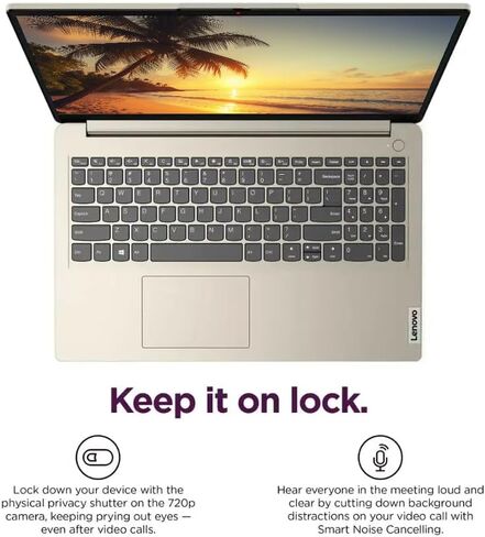 Lenovo Ideapad 15.6" LED Backlit Business and Student Laptop, AI Copilot, 20GB RAM 1TB SSD, Windows 11 Pro with 1 Year Microsoft 365, Intel Dual Core Processor, NLY Earphones, Sand in Saudi Arabia