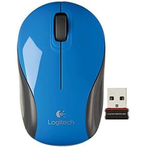 Logitech Wireless Mini Mouse M187 Ultra Portable, 1000 DPI Optical Tracking, 3-Buttons, PC/Mac/Laptop - Blue - 910-002728 (Renewed)