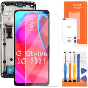 AGCUT for Motorola Moto G Stylus 5G 2021 Screen Replacement for Moto G Stylus 5G 2021 LCD Display XT2131 XT2131-2-XT2131-4 LCD Digitizer Screen Touch Assembly Parts with Frame+Installation Video
