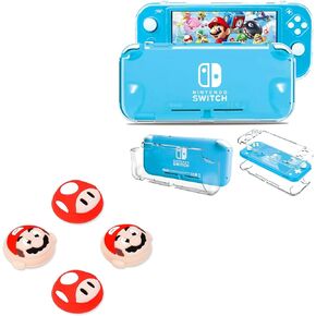 Clear Switch Lite Grip Case with 4 PCS Cute Thumb Grips Caps