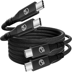 Flexible USB C to USB C 3.2 Gen 2x2 Cable 6.6FT 2Pack, 20Gbps USBC Cable in Saudi Arabia