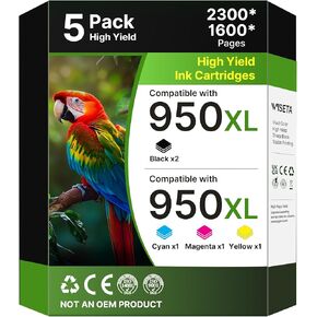 910XL Ink Cartridges for HP Printers (4-Pack) Black Cyan Magenta Yellow High-Yield Replacement for HP 910XL Ink Cartridges Combo Pack Work for OfficeJet 8010 8020 Series, Pro 8020, 8030 Series 3YQ26AN