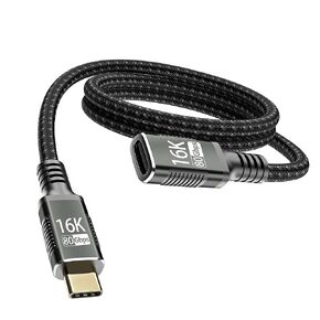usbc Extension Cable Compatible with Thunderbolt 5 Extender 80Gbps Data Transfer, USB c Male to USB c Female Cable, 8K/16K Display/PD 240W, for Thunderbolt 4/3/USB 5/4/SSD eGPU 1M/3.3FT