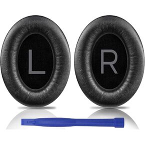 SOULWIT Lambskin Earpads Replacement for Bose QuietComfort 45 (QC45)/QuietComfort SE (QC SE)/Quiet Comfort Wireless Over-Ear Headphones, Ear Pads Cushions with High Density Foam - Brilliant Black