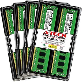 A-Tech 128GB Kit (8x16GB) RAM for HP Z640 | DDR4 2400MHz PC4-19200 ECC RDIMM 1Rx4 Registered Server Memory Upgrade