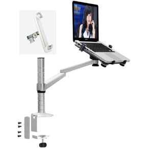 OA-1S Aluminum Dual Arm Swivel LCD Monior Holder+ Laptop Holder Stand Table F 9inch 10inch Pad Desk Mount(for Thick Desk)