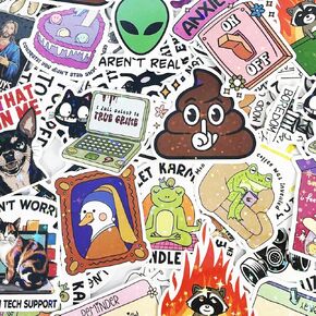 110 Pcs Funny Stickers Packs for Adults, Waterproof Vinyl Meme Cute Stickers for Water Bottles Laptop Hard Hat Car Bumper Scrapbook, Gift for Meme Lovers
