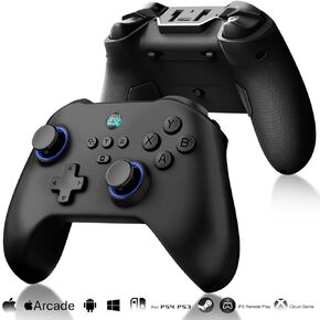 Joso Mobile Gaming Controller for Tablet/iPad/iPhone/Android, Wireless Gamepad with Phone Clip Support Cloud Game, Remote Play, Switch Controller with Hall Trigger/Hall Joystick/Turbo/Macro/Motors
