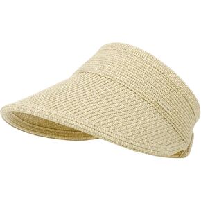 Livingston Sun Visors for Women Black Sun Hat Wide Brim Beach Hat UV Protection Straw Hat in Kuwait