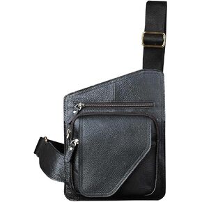 Le'aokuu Mens Fashion Casual Tea Designer Travel Hiking Crossbody Chest Sling Bag Rig One Shoulder Strap 214