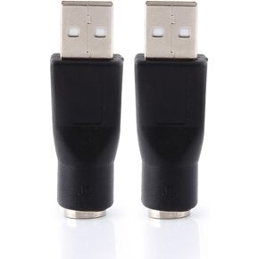 USB to PS2 Adapter, 2PCS USB 2.0 A Male to PS/2 Female Converter Adapter PS/2 Female Converter Changer Adapter for Mouse and Keyboard