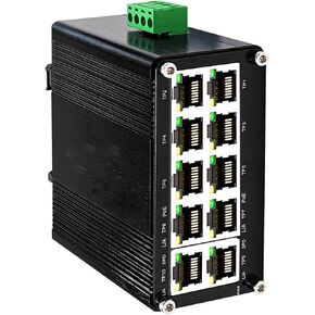 10-Port Gigabit Industrial Ethernet Switch 8-Port 10/100/1000T 802.3at PoE+ 2-Port Compact , Din-Rail 12~48V DC Input Unmanaged Network Switch 20Gbps Switching Capacity