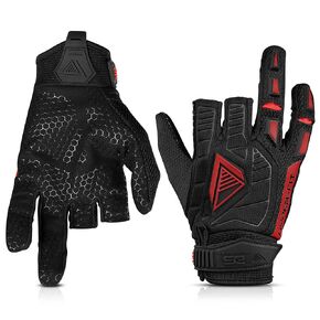 Glove Station Hyper-Fit Tactical Shooting & Work Gloves - Red, Small - 2 Fingerless Design Paintball & Airsoft Gear for Men with Outstanding Grip for Combat, Hunting, Shooting, & Work
