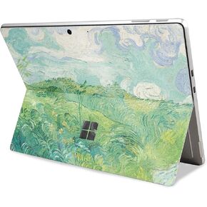 Glossy Glitter Tablet Skin Compatible with Microsoft Surface Pro 11 (2024) - Green Wheat Fields - Premium 3M Vinyl Protective Wrap Decal Cover - Easy to Apply | Crafted in The USA by MightySkins