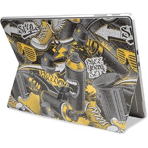 Glossy Glitter Tablet Skin Compatible with Microsoft Surface Pro 11 (2024) - Yellow Hip Hop - Premium 3M Vinyl Protective Wrap Decal Cover - Easy to Apply | Crafted in The USA by MightySkins