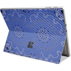 Carbon Fiber Tablet Skin Compatible with Microsoft Surface Pro 11 (2024) - Blue Bandana - Premium 3M Vinyl Protective Wrap Decal Cover - Easy to Apply | Crafted in The USA by MightySkins