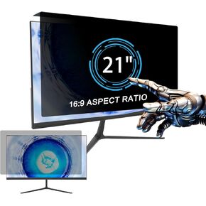 Privacy Screen for Computer Monitor - [2-Pack] Compatible with 21/21.5 Inch 16:9 Widescreen Monitor, Removable Blocking Blue Light Glare Privacy Filter, Anti-Scratch Screen Protective Panel