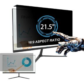 Hanging Type Computer Privacy Screen for 21.5 Inch 16:9 Widescreen Monitor, Acrylic Removable Anti-Blue Light & Anti-Glare Computer Screen Privacy Shield, 19.37 Inch Width X 11.33 Inch Height