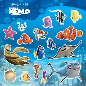 Disney Finding Nemo Decals - Set of 6 Nemo Dory Crush Bubbles Gurgle Squirt Vinyl Stickers for Car Laptop Computer Kids Water Bottle Outdoor Waterproof