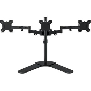 Desktop Full Motion 360 Degree Triple Screen Monitor Holder 10"-24" LCD LED Monitor Mount Arm Loading 8kgs Each Head(Desktop Clamping)