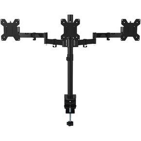 Desktop Full Motion 360 Degree Triple Screen Monitor Holder 10"-24" LCD LED Monitor Mount Arm Loading 8kgs Each Head(Desktop Clamping)