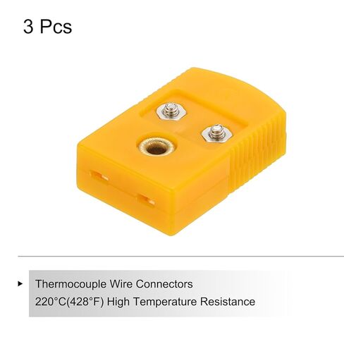 MECCANIXITY Mini K نوع موصلات الأسلاك الحرارية أنثى محول التوصيل درجة حرارة عالية 120 درجة مئوية (248 درجة فهرنهايت) لمسبار الاستشعار الحراري البرتقالي 10 قطع in Kuwait