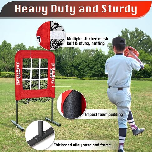 9 Hole Pitching Net with Strike Zone, Baseball Pitching Target, Softball Pitching Net, Portable Pitcher Training Equipment Height Adjustable in Saudi Arabia