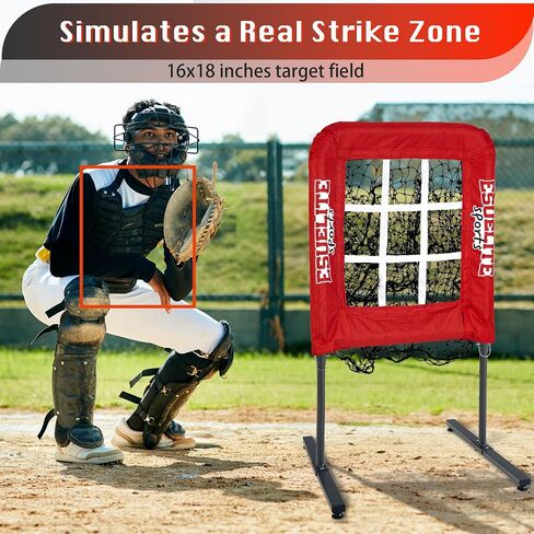 9 Hole Pitching Net with Strike Zone, Baseball Pitching Target, Softball Pitching Net, Portable Pitcher Training Equipment Height Adjustable in Saudi Arabia