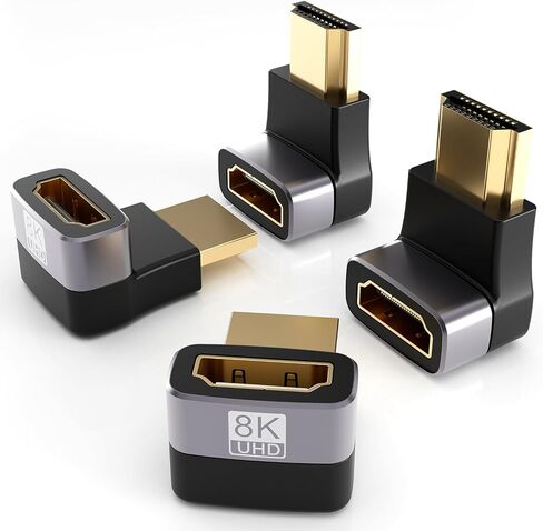 PANPEO 8K@60Hz محول HDMI الزاوية اليمنى ، 90 درجة و 270 درجة محول HDMI (4 حزمة) in Kuwait