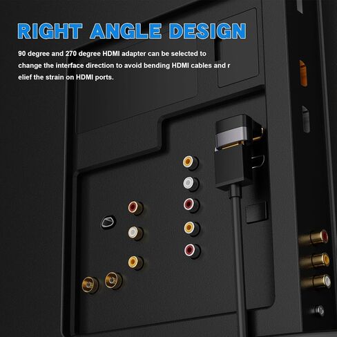 PANPEO 8K@60Hz محول HDMI الزاوية اليمنى ، 90 درجة و 270 درجة محول HDMI (4 حزمة) in Kuwait