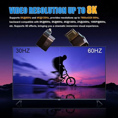 PANPEO 8K@60Hz محول HDMI الزاوية اليمنى ، 90 درجة و 270 درجة محول HDMI (4 حزمة) in Kuwait