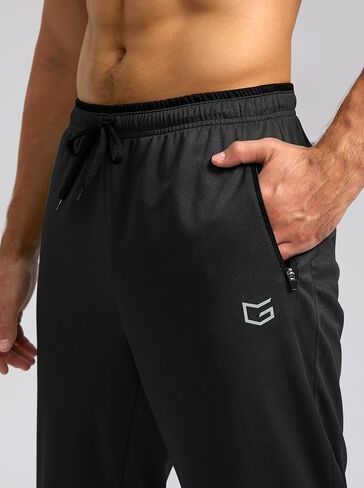 G Gradual Men's Sweatpants Open Bottom, Workout Pants with Zip Pockets Mesh Lightweight for Running, Athletic, Lounge (2PCS: Navy/Greyblue, X-Large) in Saudi Arabia